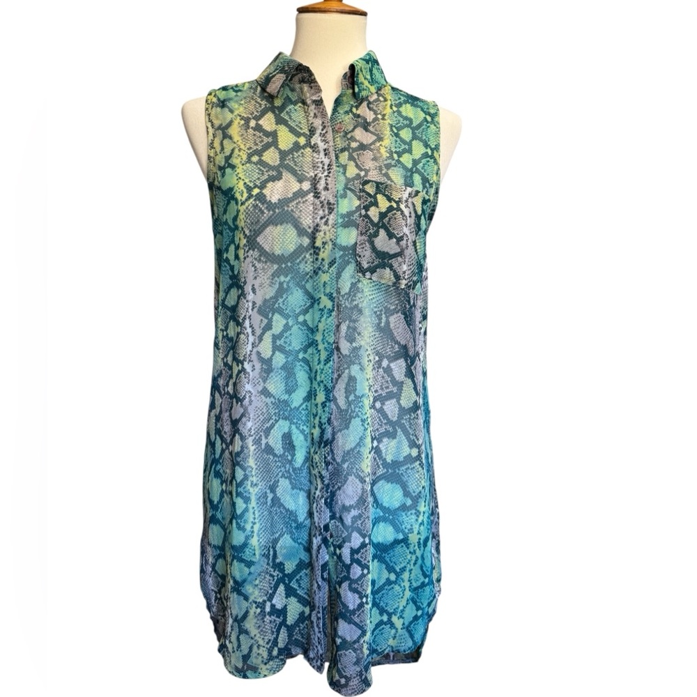 Lush Sleeveless Blouse Snake Print #153
